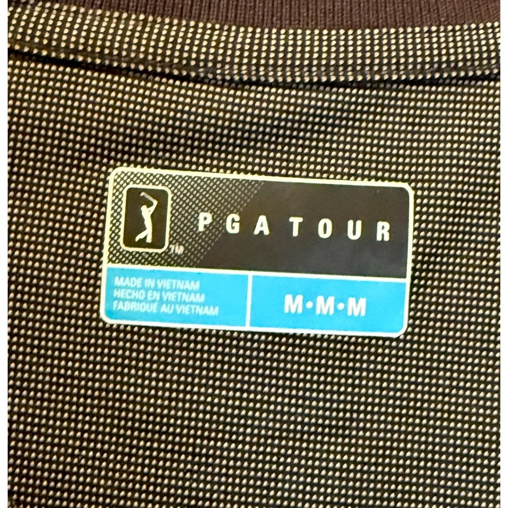Mens PGA Tour short Sleeve Blade Collar Polo Solid Black Large - Picture 4 of 9